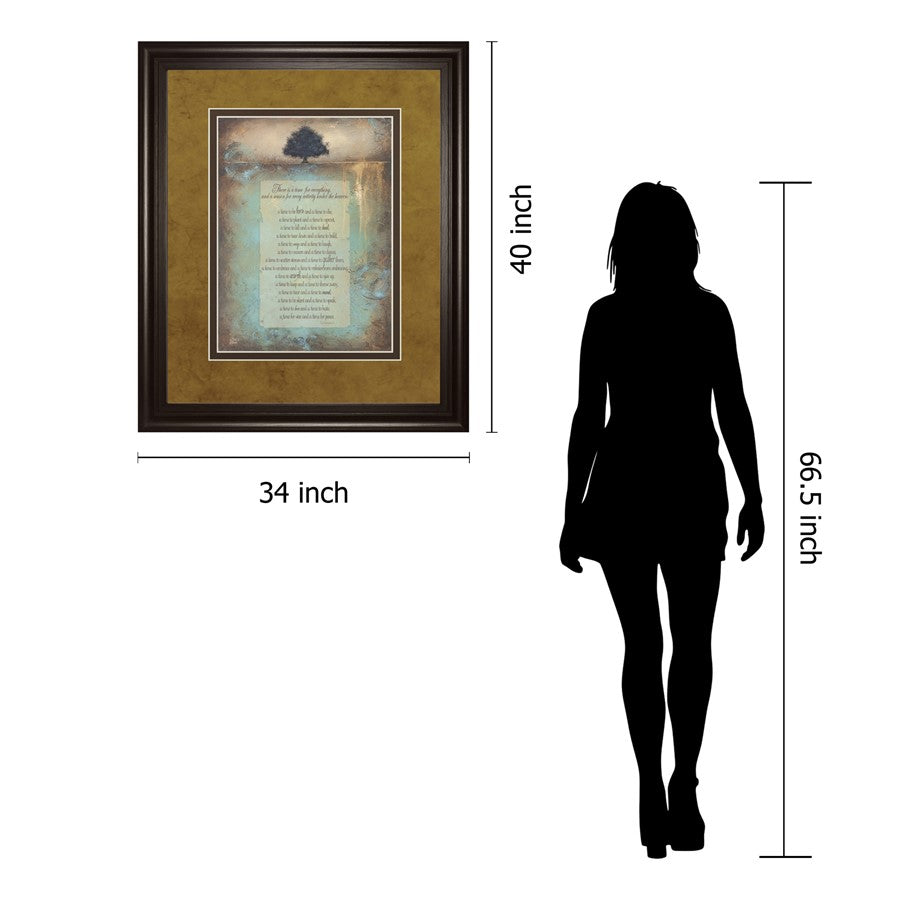 Classy Living Time For Everything Wall Art 34x40in | Transitional Dark Chocolate MDF Frame with Multicolor Paper Art | Living Room & Office | Model DM5551