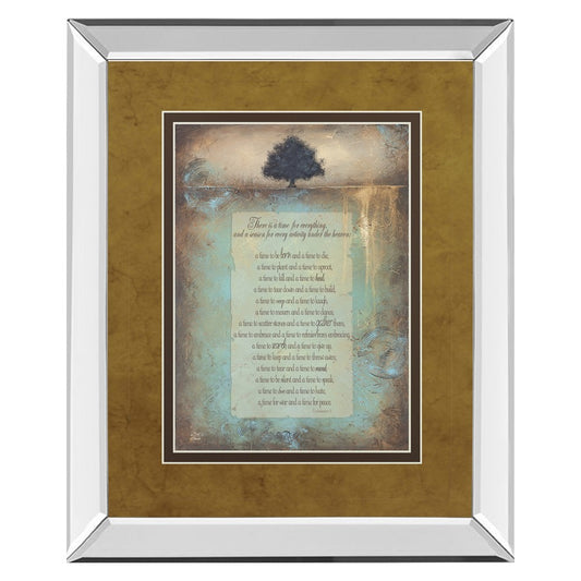Classy Living Time For Everything Wall Art 34x40in | Transitional Mirrored Frame with Graphic Art | Living Room & Office Inspirational | Model DM5551MF