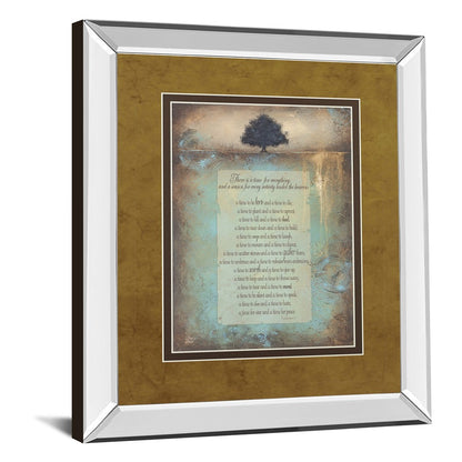 Classy Living Time For Everything Wall Art 34x40in | Transitional Mirrored Frame with Graphic Art | Living Room & Office Inspirational | Model DM5551MF