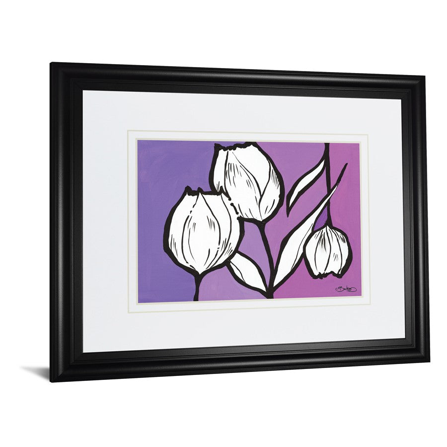 Classy Living Unity Blooms 40x34in Wall Art | Contemporary Botanical Midnight Aura Framed Print | Living Room & Bedroom Decor | 40 x 34 x 1 | Model DM5553