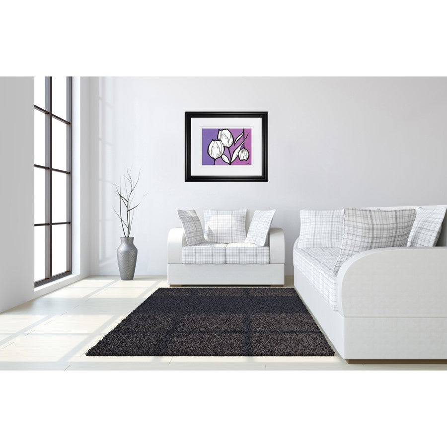 Classy Living Unity Blooms 40x34in Wall Art | Contemporary Botanical Midnight Aura Framed Print | Living Room & Bedroom Decor | 40 x 34 x 1 | Model DM5553
