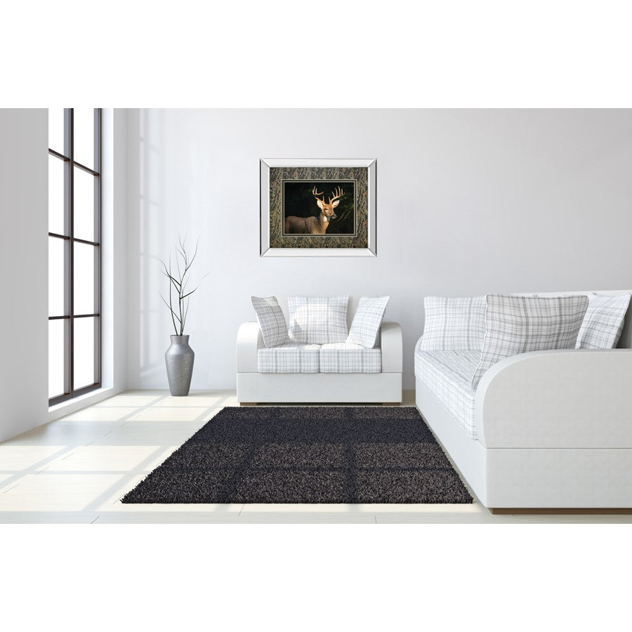 Classy Living White Tail Majesty 40x34in Wall Art | Contemporary Mirrored Frame | Living Room & Office Wildlife Decor | 40 x 34 x 3 in | Model DM5556MF