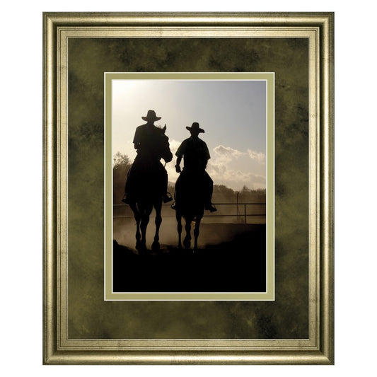 Classy Living Cavalier Silhouettes 34x40in Wall Art | Country Farmhouse Crisp Chardonnay Frame | Living Room & Office Decor | 34 x 40 x 1 in | Model DM5558