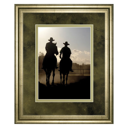 Classy Living Cavalier Silhouettes 34x40in Wall Art | Country Farmhouse Crisp Chardonnay Frame | Living Room & Office Decor | 34 x 40 x 1 in | Model DM5558