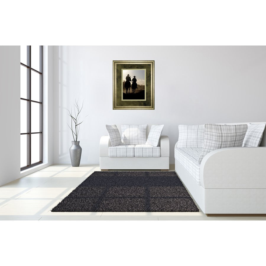 Classy Living Cavalier Silhouettes 34x40in Wall Art | Country Farmhouse Crisp Chardonnay Frame | Living Room & Office Decor | 34 x 40 x 1 in | Model DM5558
