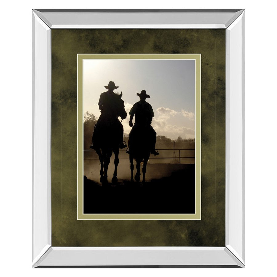 Classy Living Cavalier Silhouettes 34x40in Wall Art | Country Farmhouse Mirrored Frame | Living Room & Office Decor | 34 x 40 x 3 in | Model DM5558MF