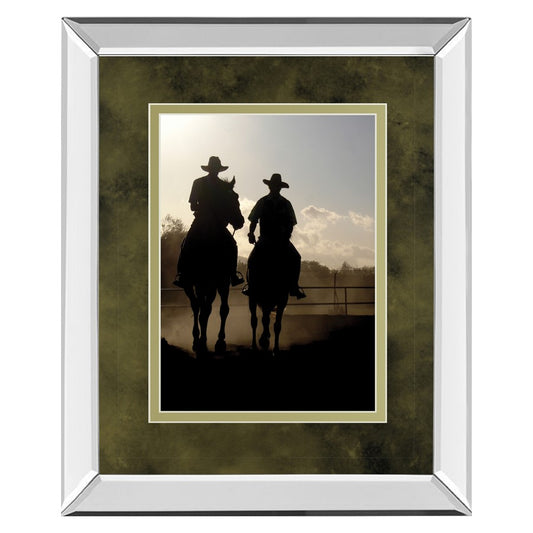 Classy Living Cavalier Silhouettes 34x40in Wall Art | Country Farmhouse Mirrored Frame | Living Room & Office Decor | 34 x 40 x 3 in | Model DM5558MF