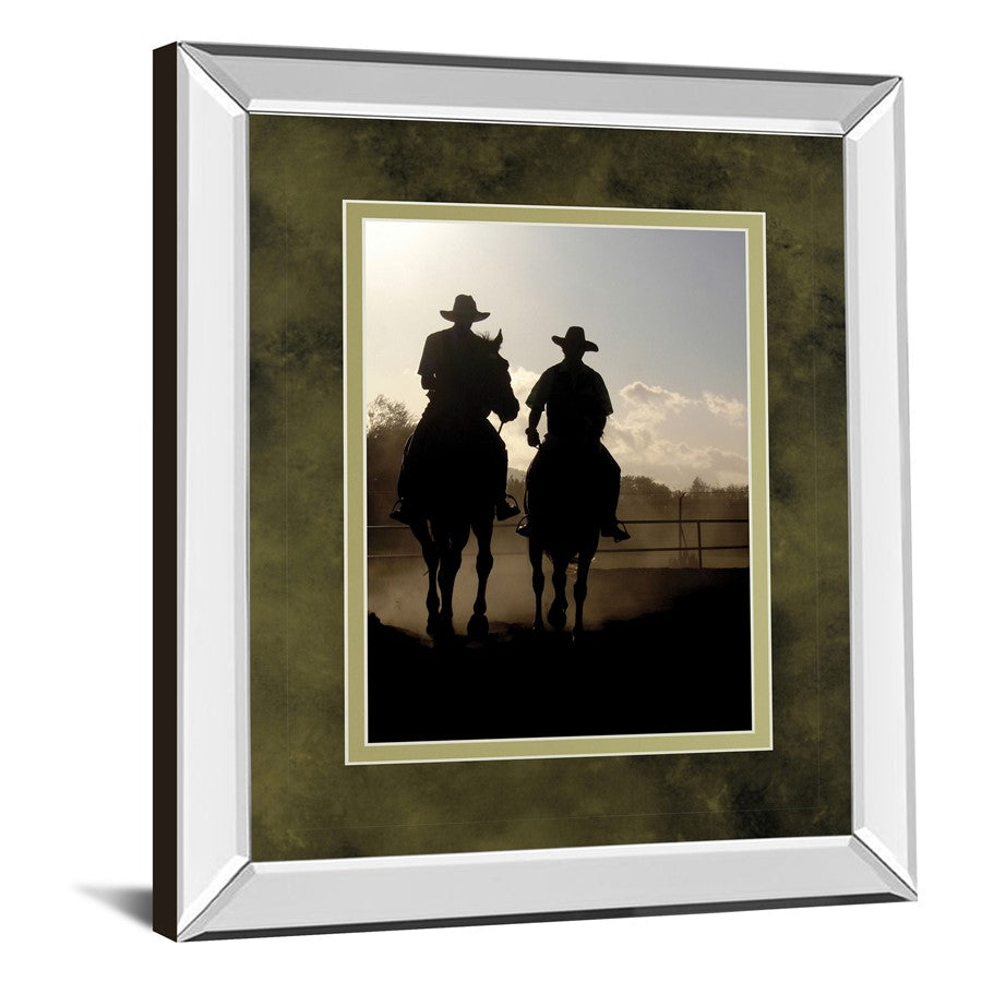 Classy Living Cavalier Silhouettes 34x40in Wall Art | Country Farmhouse Mirrored Frame | Living Room & Office Decor | 34 x 40 x 3 in | Model DM5558MF