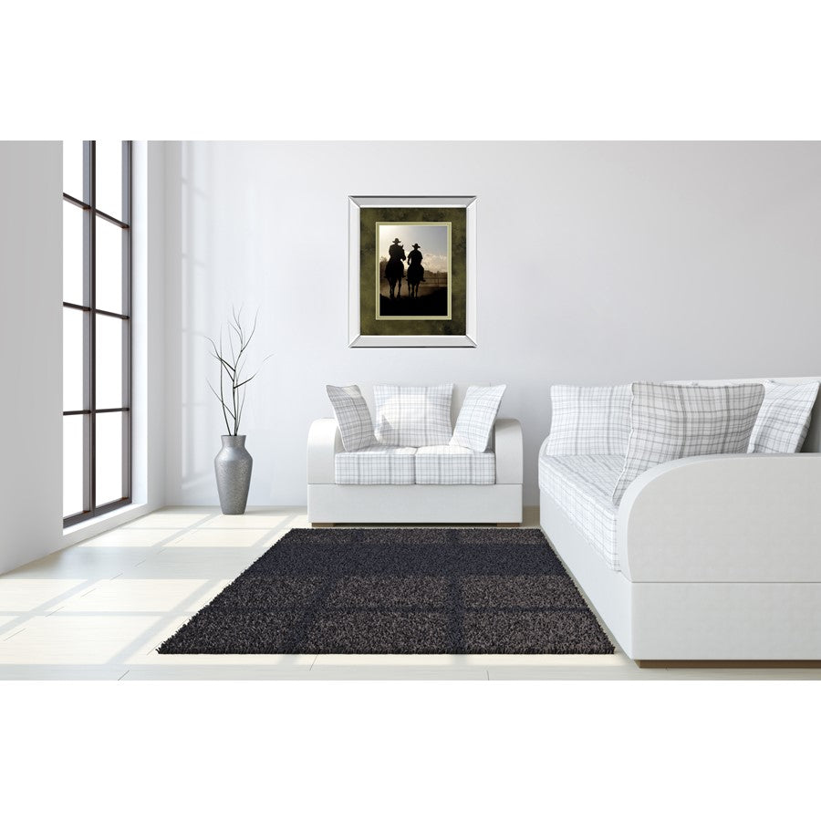 Classy Living Cavalier Silhouettes 34x40in Wall Art | Country Farmhouse Mirrored Frame | Living Room & Office Decor | 34 x 40 x 3 in | Model DM5558MF