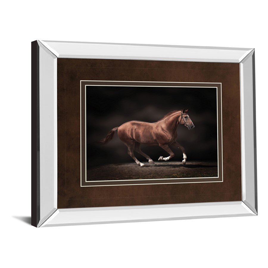 Classy Living Galloping Stallion Wall Art 40x34in | Contemporary Mirrored Frame Horse Art | Living Room & Office Decor | 34 in H | Model DM5559MF