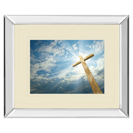 Classy Living Radiant Cross Wall Art 40x34in | Contemporary Mirrored Frame Spiritual Decor | Living Room & Office Wall Art | 3 x 40 x 34 | Model DM5561MF