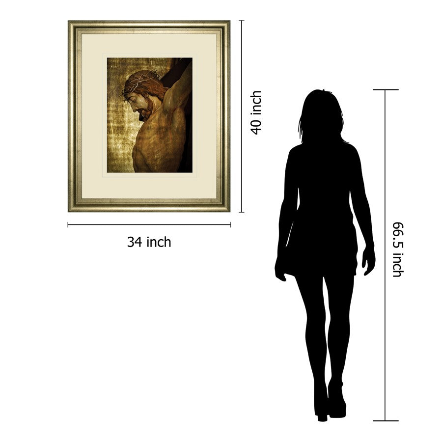 Classy Living Divine Reflection 34x40in Wall Art | Traditional Crisp Chardonnay MDF Frame and Paper Print | Living Room & Office Spiritual | Model DM5563