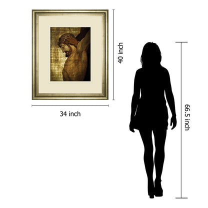 Classy Living Divine Reflection 34x40in Wall Art | Traditional Crisp Chardonnay MDF Frame and Paper Print | Living Room & Office Spiritual | Model DM5563