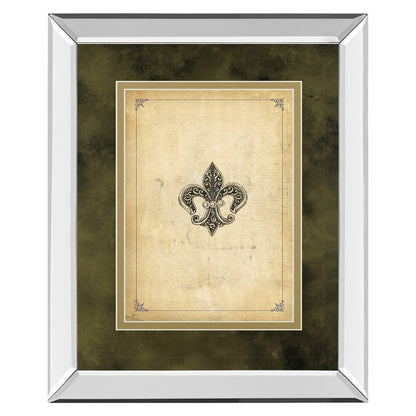 Classy Living Regal Emblem Wall Art 34x40in | Traditional Mirrored Frame Fleur-de-Lis | Living Room Study & Office Decor | 34 x 40 x 3 | Model DM5564MF