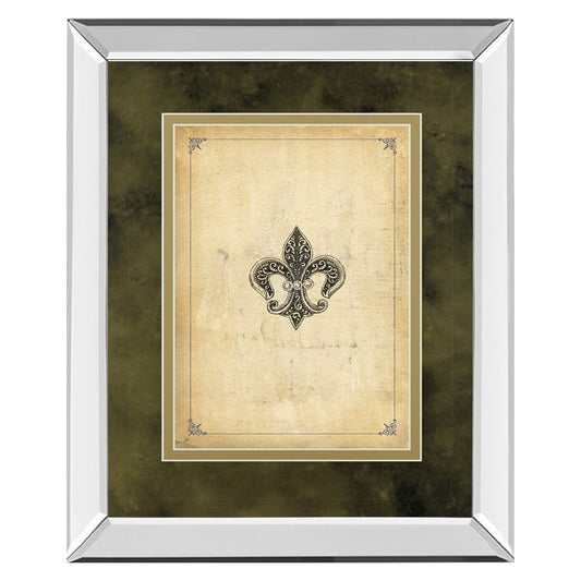 Classy Living Regal Emblem Wall Art 34x40in | Traditional Mirrored Frame Fleur-de-Lis | Living Room Study & Office Decor | 34 x 40 x 3 | Model DM5564MF