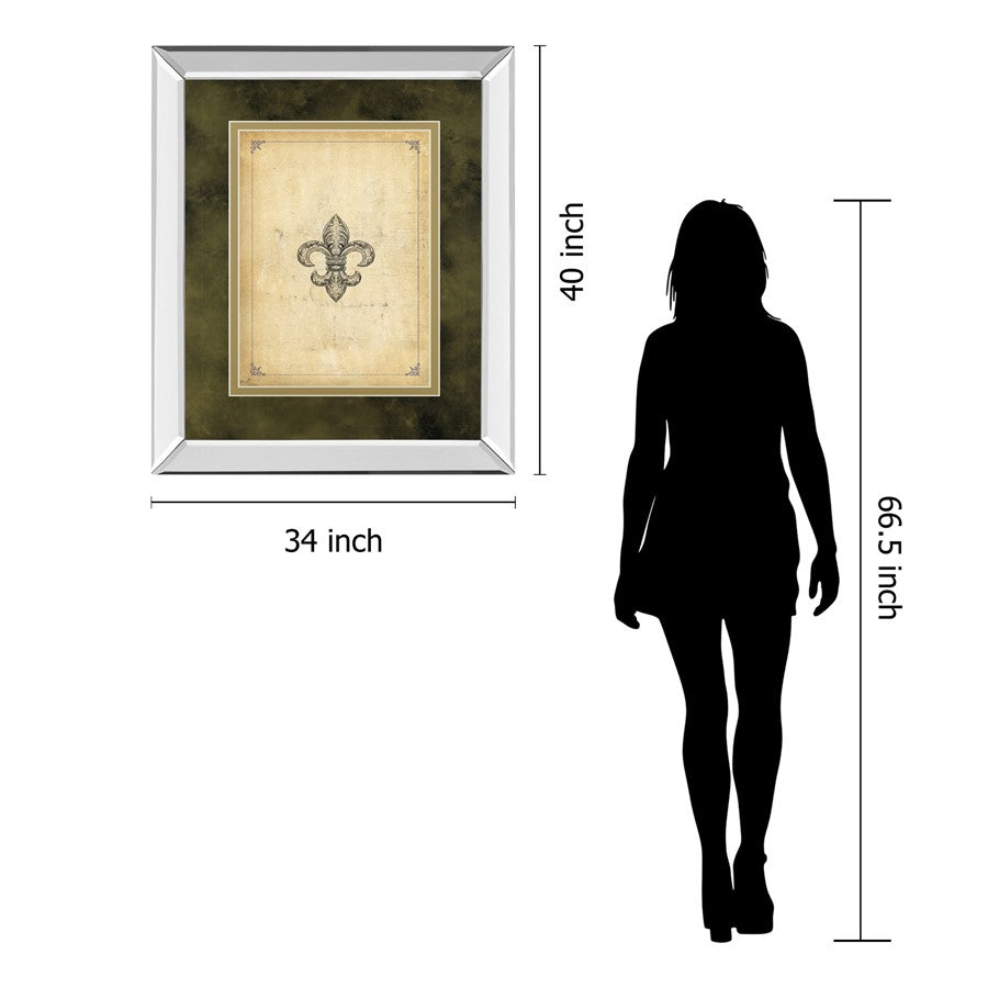Classy Living Fleur Elegance 34x40in Wall Art | Traditional Mirrored Frame and Double Mat | Living Room & Office Decor | 34 x 40 x 3 in | Model DM5565MF