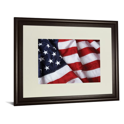 Classy Living Stars and Stripes Wall Art 40x34in | Traditional Dark Chocolate MDF Frame with Multicolor Paper Art | Living Room & Office | Model DM5566