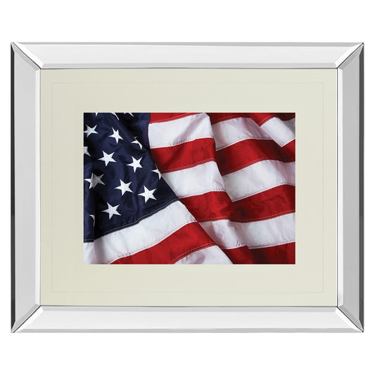 Classy Living Stars and Stripes 34x40in Wall Art | Traditional Mirrored Frame | Living Room & Office Patriotic Decor | 34 x 40 x 3 in | Model DM5566MF
