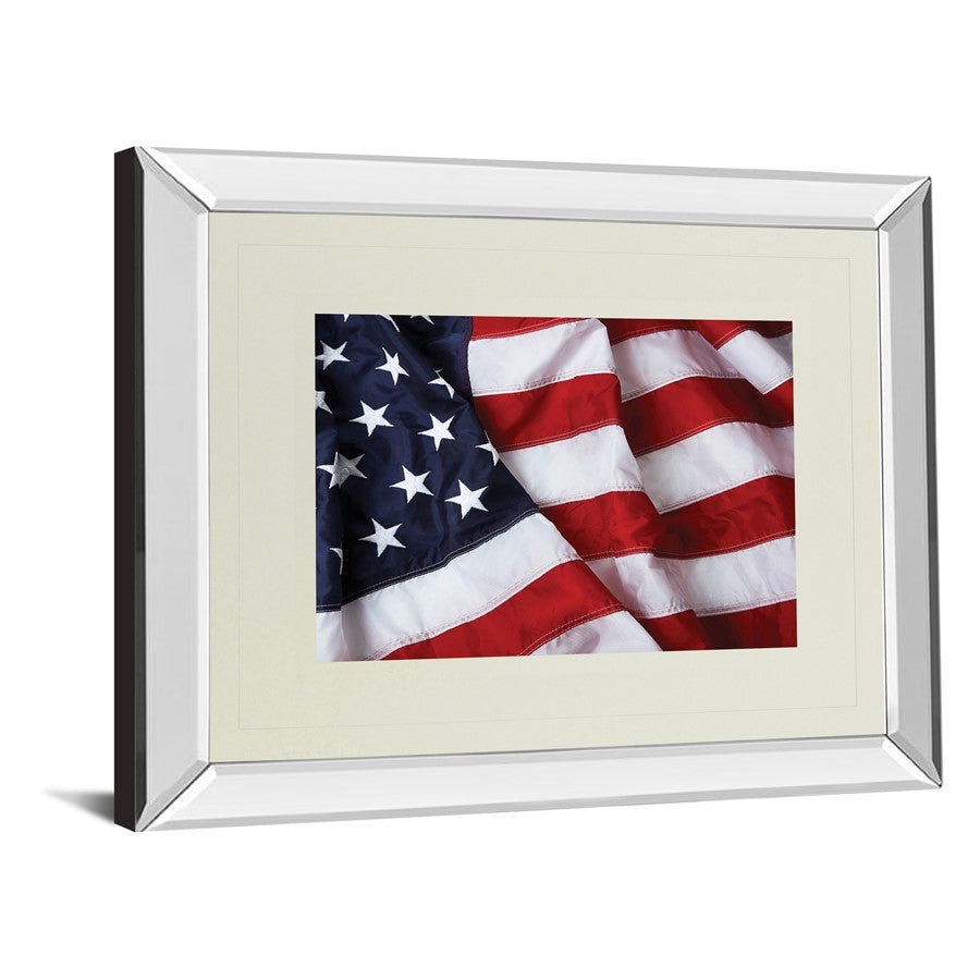Classy Living Stars and Stripes 34x40in Wall Art | Traditional Mirrored Frame | Living Room & Office Patriotic Decor | 34 x 40 x 3 in | Model DM5566MF