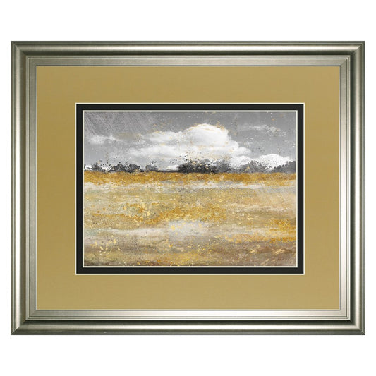 Classy Living Meadow Shimmer II 40x34in Wall Art | Contemporary Silver Frame Abstract Landscape | Living Room & Office Decor | 40 x 34 x 1 | Model DM5569