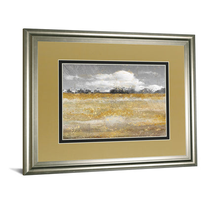 Classy Living Meadow Shimmer II 40x34in Wall Art | Contemporary Silver Frame Abstract Landscape | Living Room & Office Decor | 40 x 34 x 1 | Model DM5569