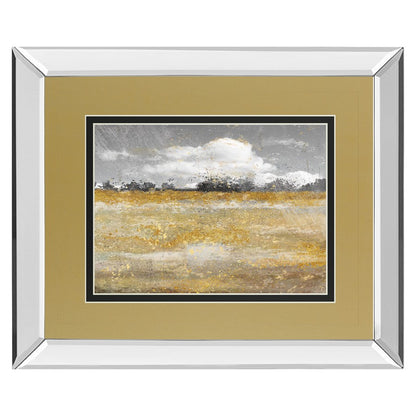 Classy Living Meadow Shimmer II 40x34in Wall Art | Contemporary Mirrored Frame Abstract Landscape | Living Room & Office Decor | 40 x 34 | Model DM5569MF