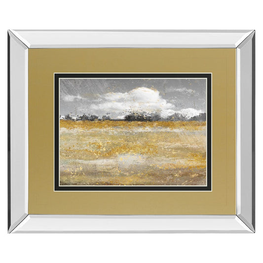 Classy Living Meadow Shimmer II 40x34in Wall Art | Contemporary Mirrored Frame Abstract Landscape | Living Room & Office Decor | 40 x 34 | Model DM5569MF