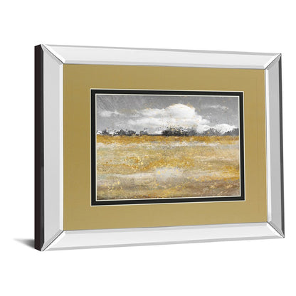 Classy Living Meadow Shimmer II 40x34in Wall Art | Contemporary Mirrored Frame Abstract Landscape | Living Room & Office Decor | 40 x 34 | Model DM5569MF