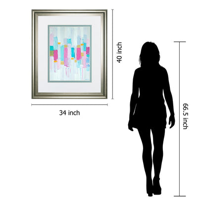 Classy Living Cool Rhizome I 34x40in Wall Art | Contemporary Silver Serenity MDF Frame with Glass | Living Room & Bedroom Decor | 1 x 34 x | Model DM5577