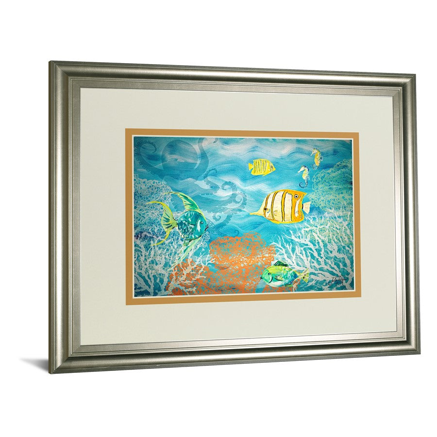 Classy Living Ocean Harmony Wall Art 40x34in | Contemporary Silver Serenity MDF Frame with Glass | Living Room & Office Decor | 1 x 40 x 34 | Model DM5584
