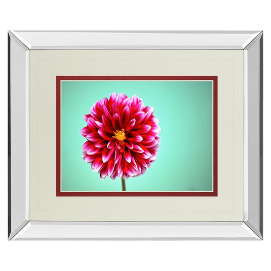 Classy Living Zenia Bloom Wall Art 40x34in | Contemporary Botanical Pink Flower on Teal | Living Room, Bedroom & Office Decor | 40 x 34 x | Model DM5585MF