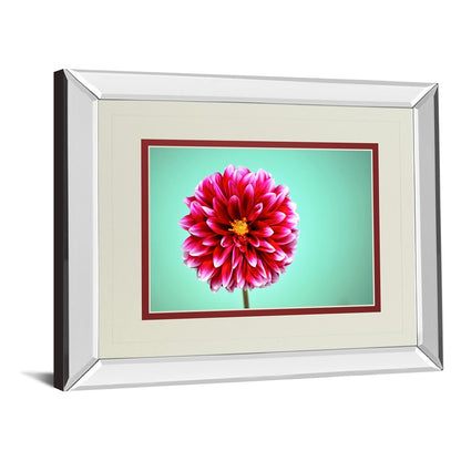 Classy Living Zenia Bloom Wall Art 40x34in | Contemporary Botanical Pink Flower on Teal | Living Room, Bedroom & Office Decor | 40 x 34 x | Model DM5585MF