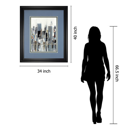 Classy Living Urban Reflection 34x40in Wall Art | Contemporary Midnight Aura MDF Frame | Living Room & Office Decor | 34 x 40 x 1 in | Model DM5591