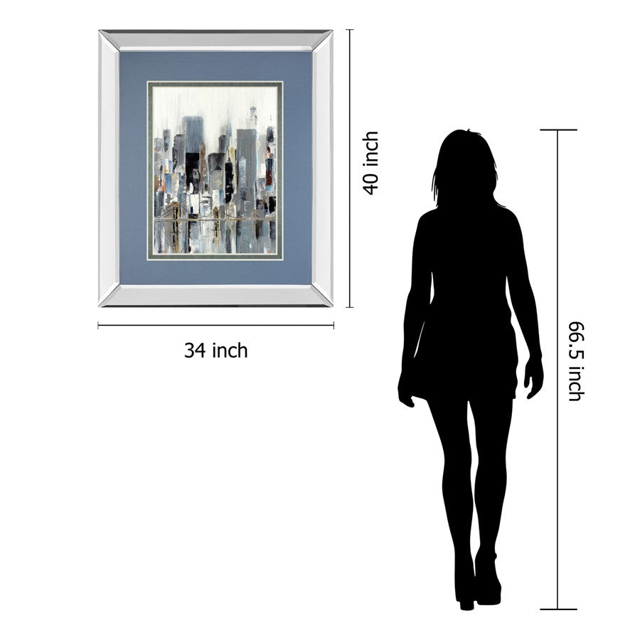 Classy Living Urban Reflection 34x40in Wall Art | Contemporary Mirrored Frame | Living Room & Office Decor | 34 x 40 x 3 in | Model DM5591MF