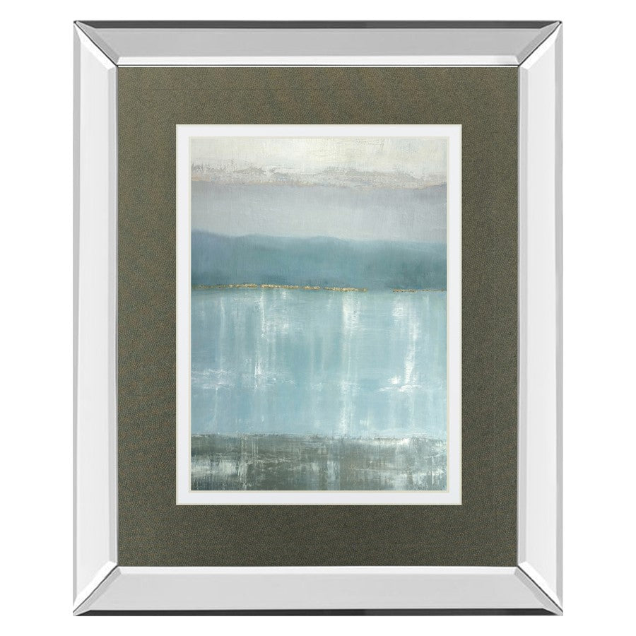 Classy Living Twilight Blues Wall Art 34x40in | Contemporary Abstract on Paper with Mirrored Frame | Living Room & Office Decor | 34 x 40 | Model DM5592MF
