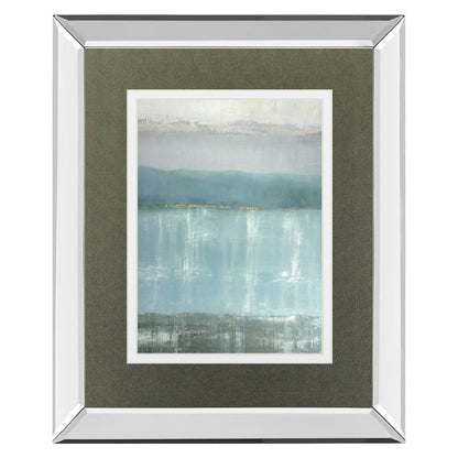 Classy Living Twilight Blues Wall Art 34x40in | Contemporary Abstract on Paper with Mirrored Frame | Living Room & Office Decor | 34 x 40 | Model DM5592MF