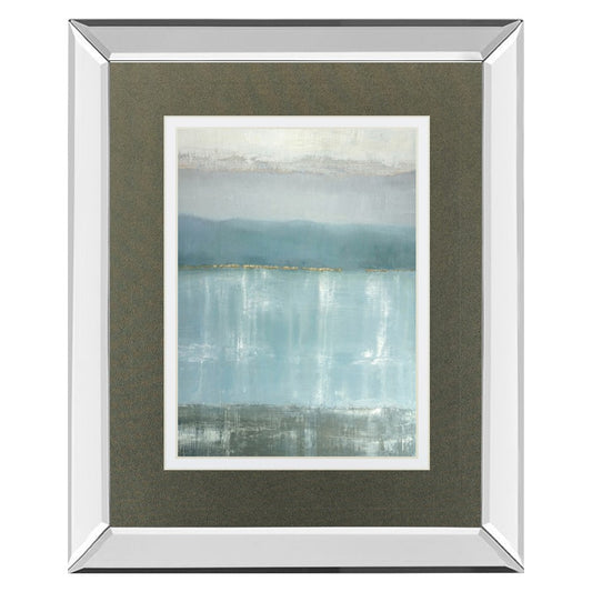Classy Living Twilight Blues Wall Art 34x40in | Contemporary Abstract on Paper with Mirrored Frame | Living Room & Office Decor | 34 x 40 | Model DM5592MF