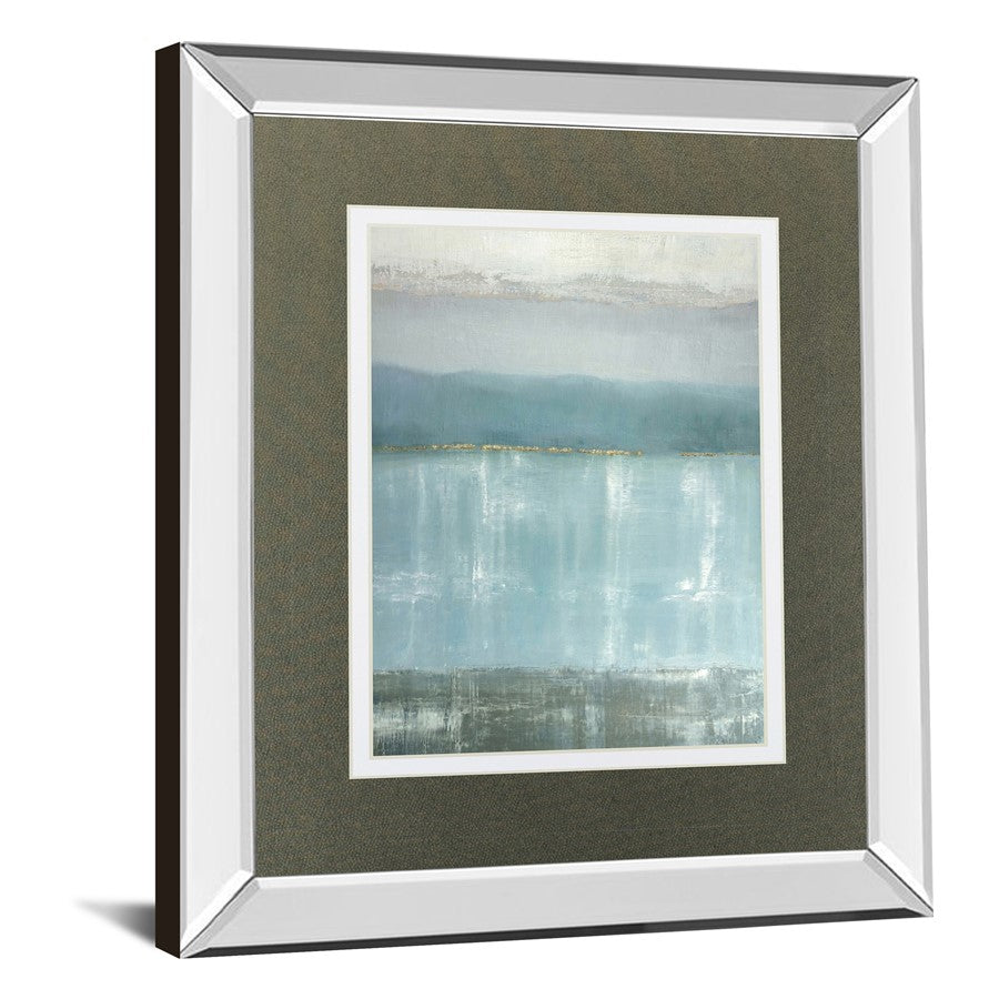 Classy Living Twilight Blues Wall Art 34x40in | Contemporary Abstract on Paper with Mirrored Frame | Living Room & Office Decor | 34 x 40 | Model DM5592MF