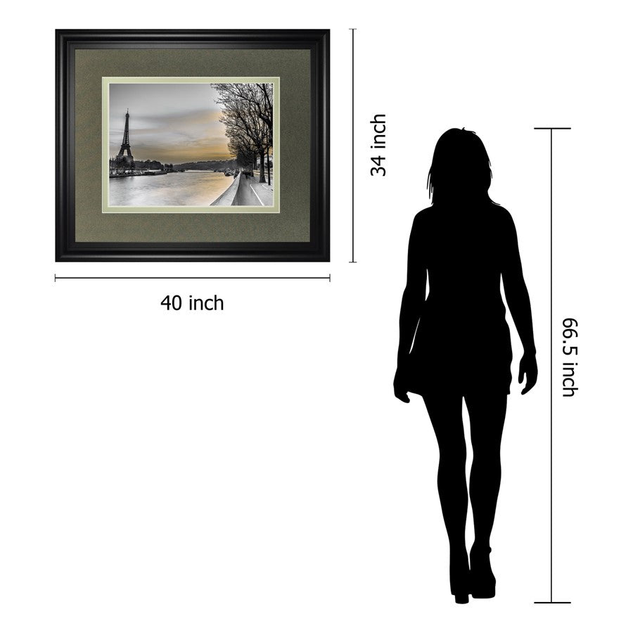 Classy Living Paris Twilight Wall Art 40x34in | Contemporary Midnight Aura Framed Print | Living Room & Office Decor | 40 x 34 x 1 in | Model DM5595