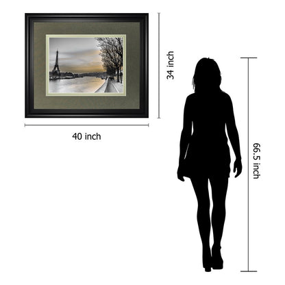 Classy Living Paris Twilight Wall Art 40x34in | Contemporary Midnight Aura Framed Print | Living Room & Office Decor | 40 x 34 x 1 in | Model DM5595