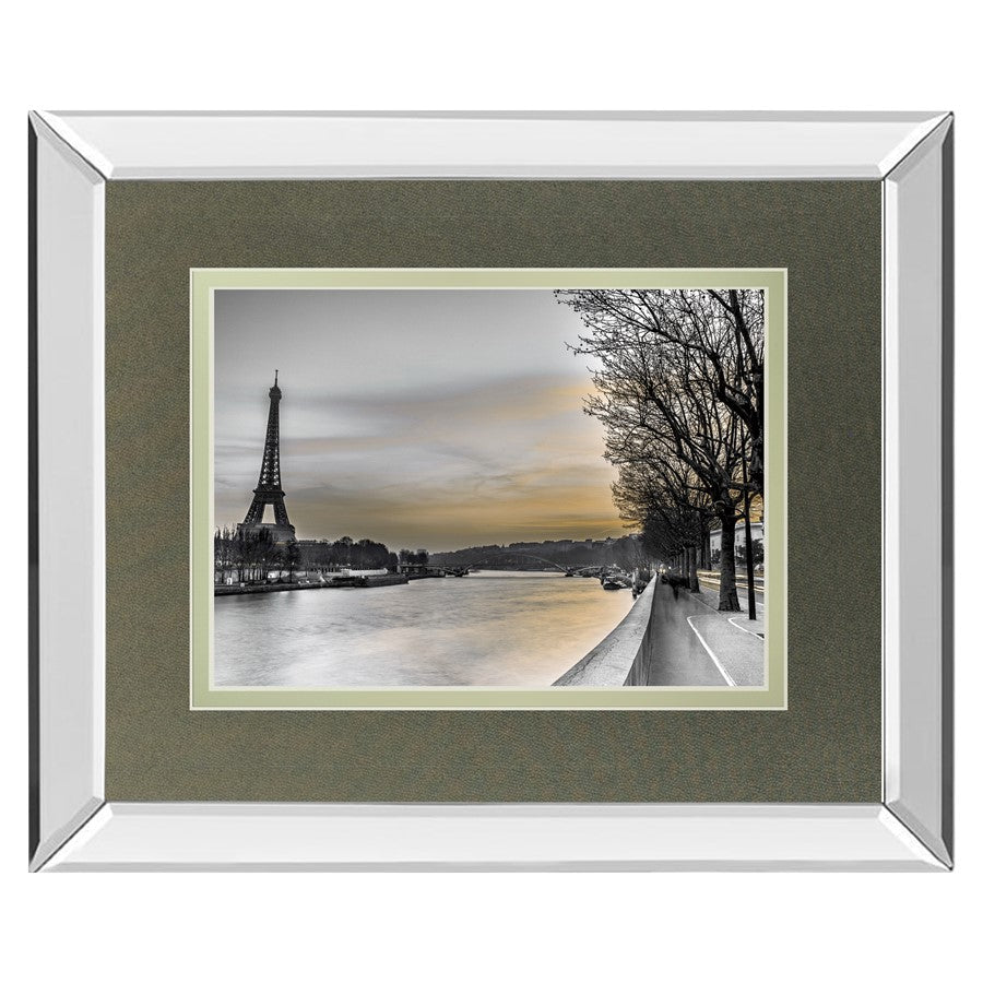 Classy Living Paris Twilight Wall Art 40x34in | Contemporary Mirrored Frame | Living Room & Office Decor | 40 x 34 x 3 in | Model DM5595MF
