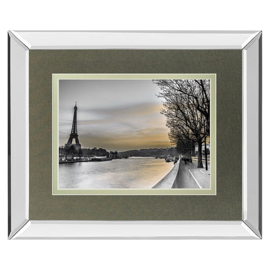 Classy Living Paris Twilight Wall Art 40x34in | Contemporary Mirrored Frame | Living Room & Office Decor | 40 x 34 x 3 in | Model DM5595MF