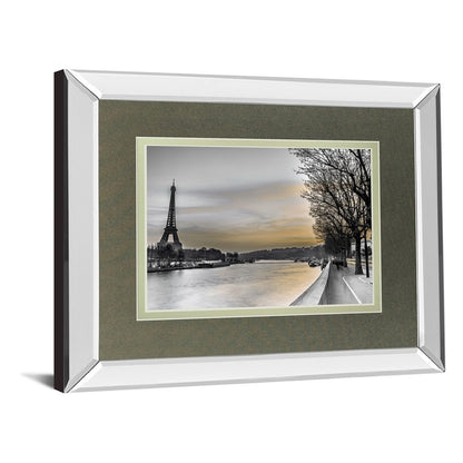 Classy Living Paris Twilight Wall Art 40x34in | Contemporary Mirrored Frame | Living Room & Office Decor | 40 x 34 x 3 in | Model DM5595MF