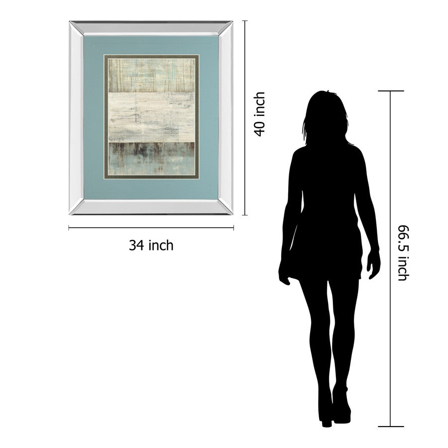 Classy Living Misty Layers Wall Art 34x40in | Transitional Mirrored Frame | Living Room, Bedroom & Office Decor | 3 x 34 x 40 in | Model DM5599MF