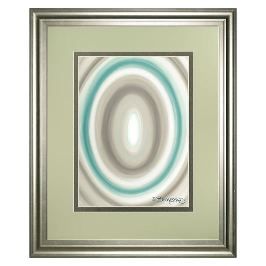 Classy Living Concentric Ovals Wall Art 34x40in | Contemporary Silver Serenity MDF Frame and Multicolor Paper Print | Living Room & Office | Model DM5604