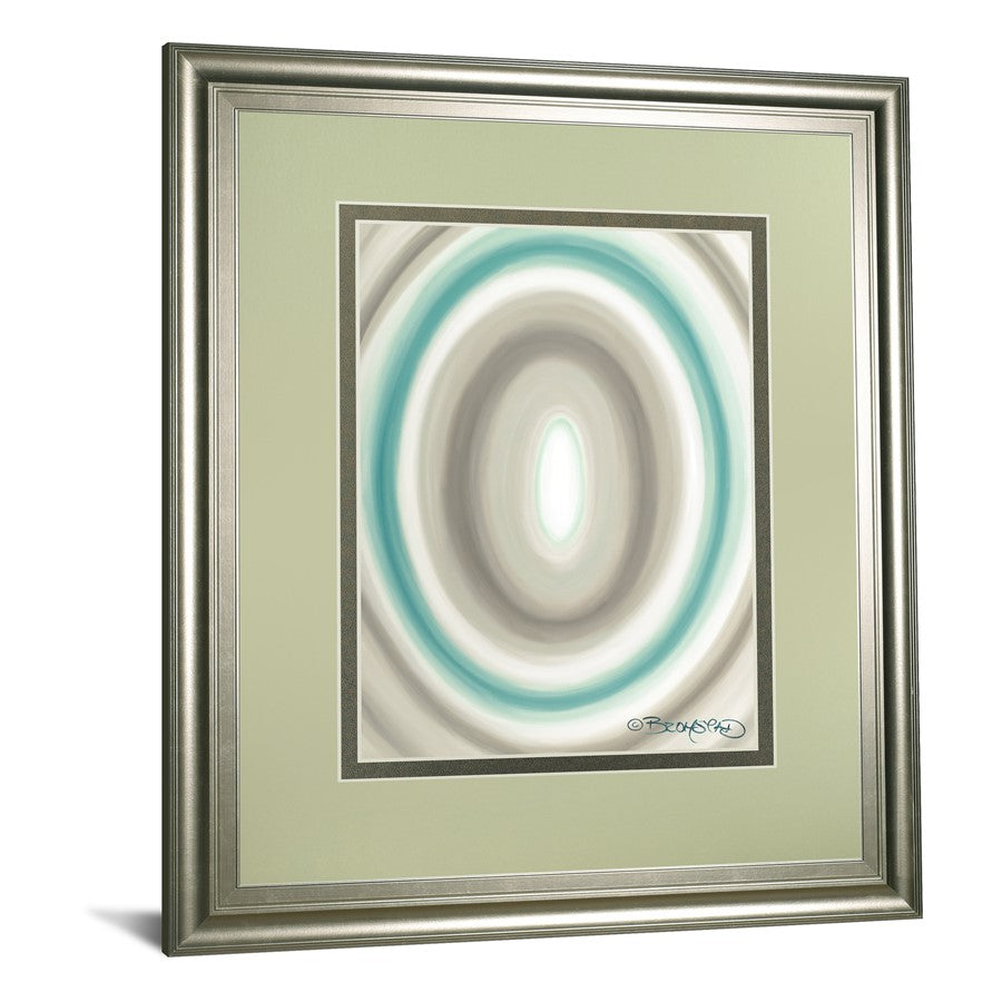 Classy Living Concentric Ovals Wall Art 34x40in | Contemporary Silver Serenity MDF Frame and Multicolor Paper Print | Living Room & Office | Model DM5604