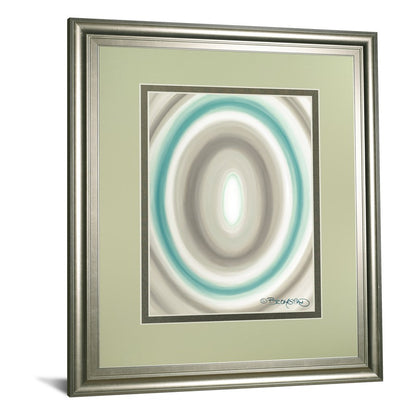 Classy Living Concentric Ovals Wall Art 34x40in | Contemporary Silver Serenity MDF Frame and Multicolor Paper Print | Living Room & Office | Model DM5604