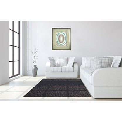Classy Living Concentric Ovals Wall Art 34x40in | Contemporary Silver Serenity MDF Frame and Multicolor Paper Print | Living Room & Office | Model DM5604