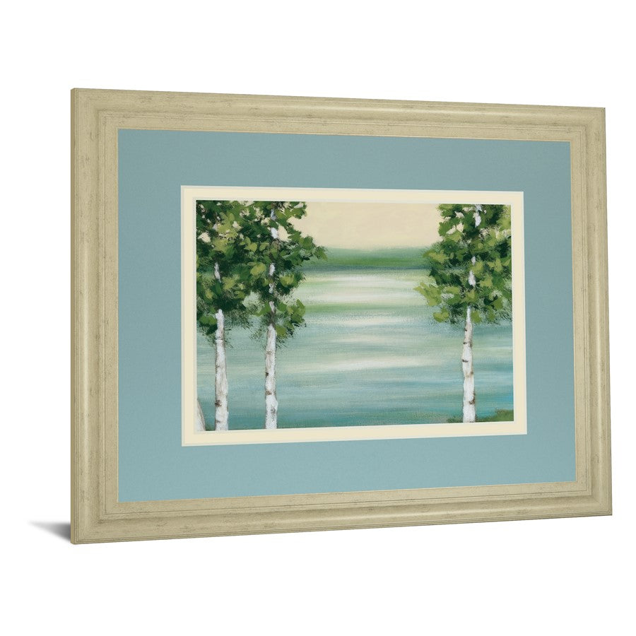 Classy Living Serene Birch Lake 40x34in Wall Art | Transitional Ivory Bliss MDF Frame | Living Room & Bedroom Nature Decor | 1 x 40 x 34 in | Model DM5609