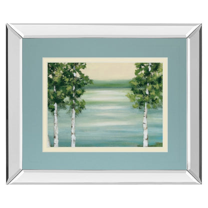 Classy Living Serene Birch Lake 40x34in Wall Art | Transitional Mirrored Frame and Double Matting | Living Room & Office Decor | 40 x 34 | Model DM5609MF